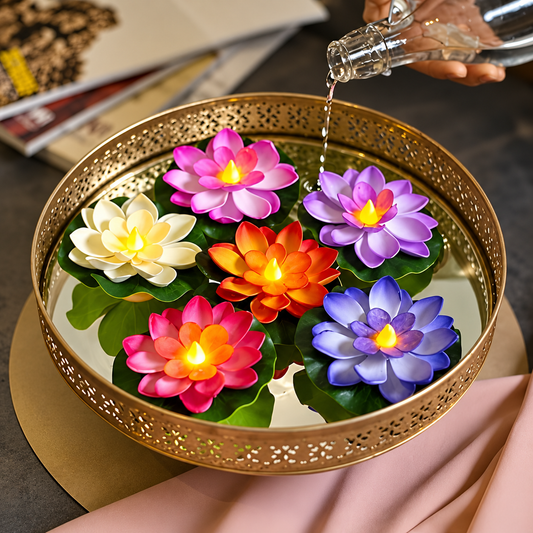 Magic Lotus LED Diyas – Pack of 6