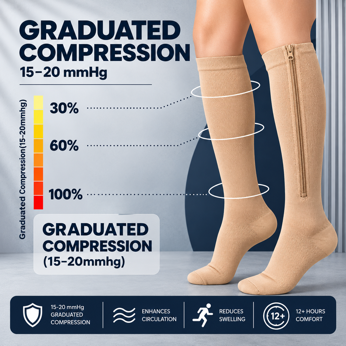 ZIP IT UP™ Compression Socks with Zipper