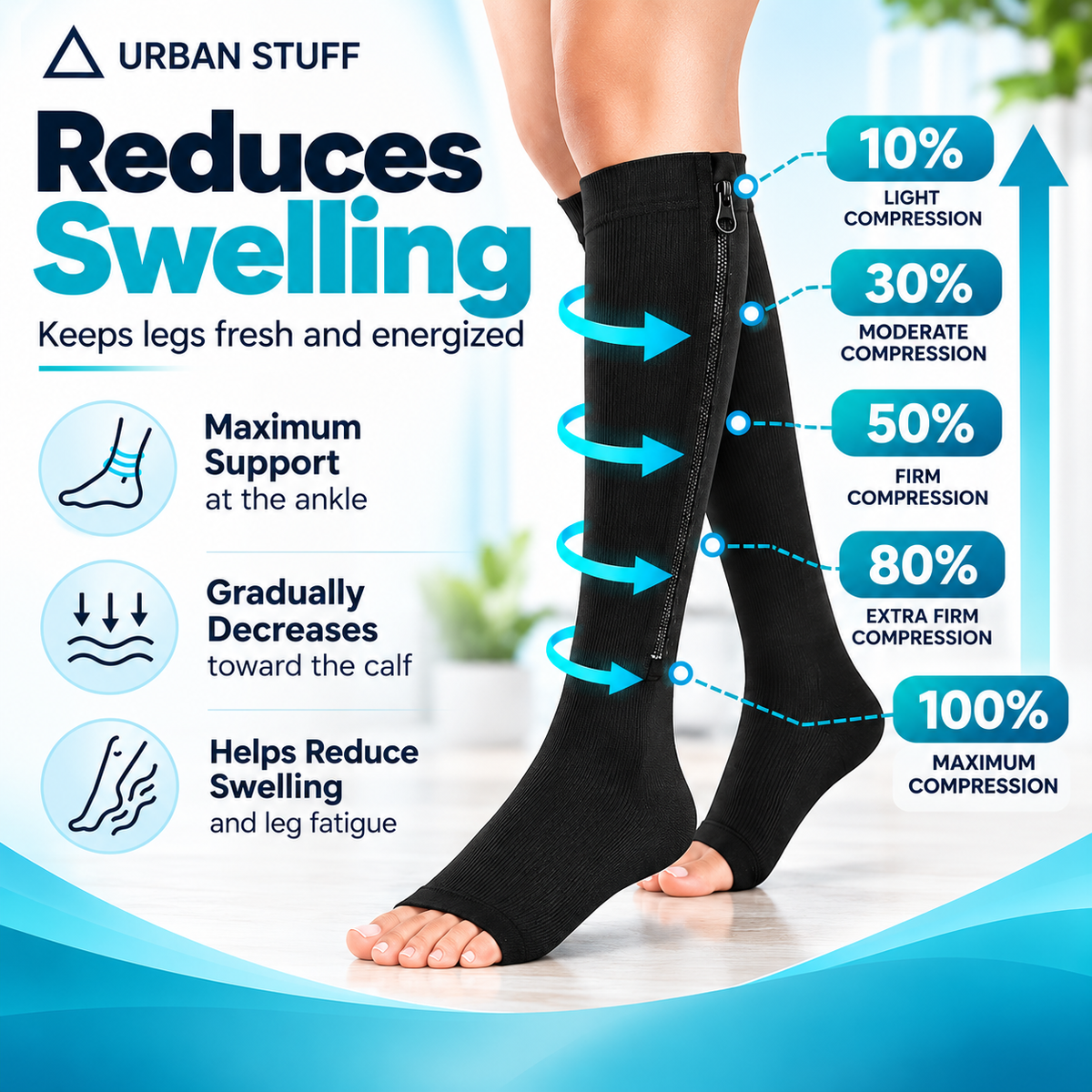 ZIP IT UP™ Compression Socks with Zipper