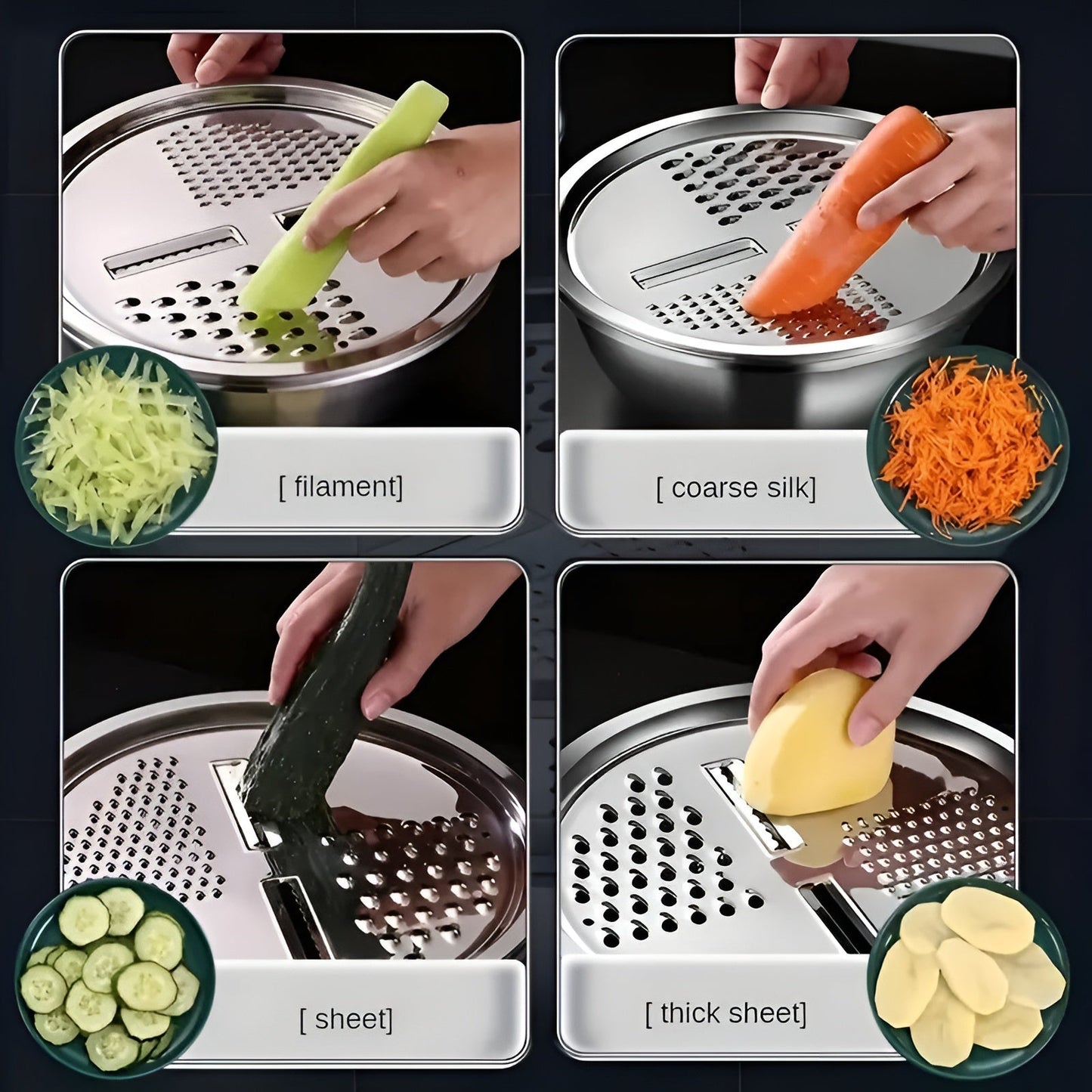 Stainless Steel Multipurpose Grater Bowl - Urban Stuff 2.0