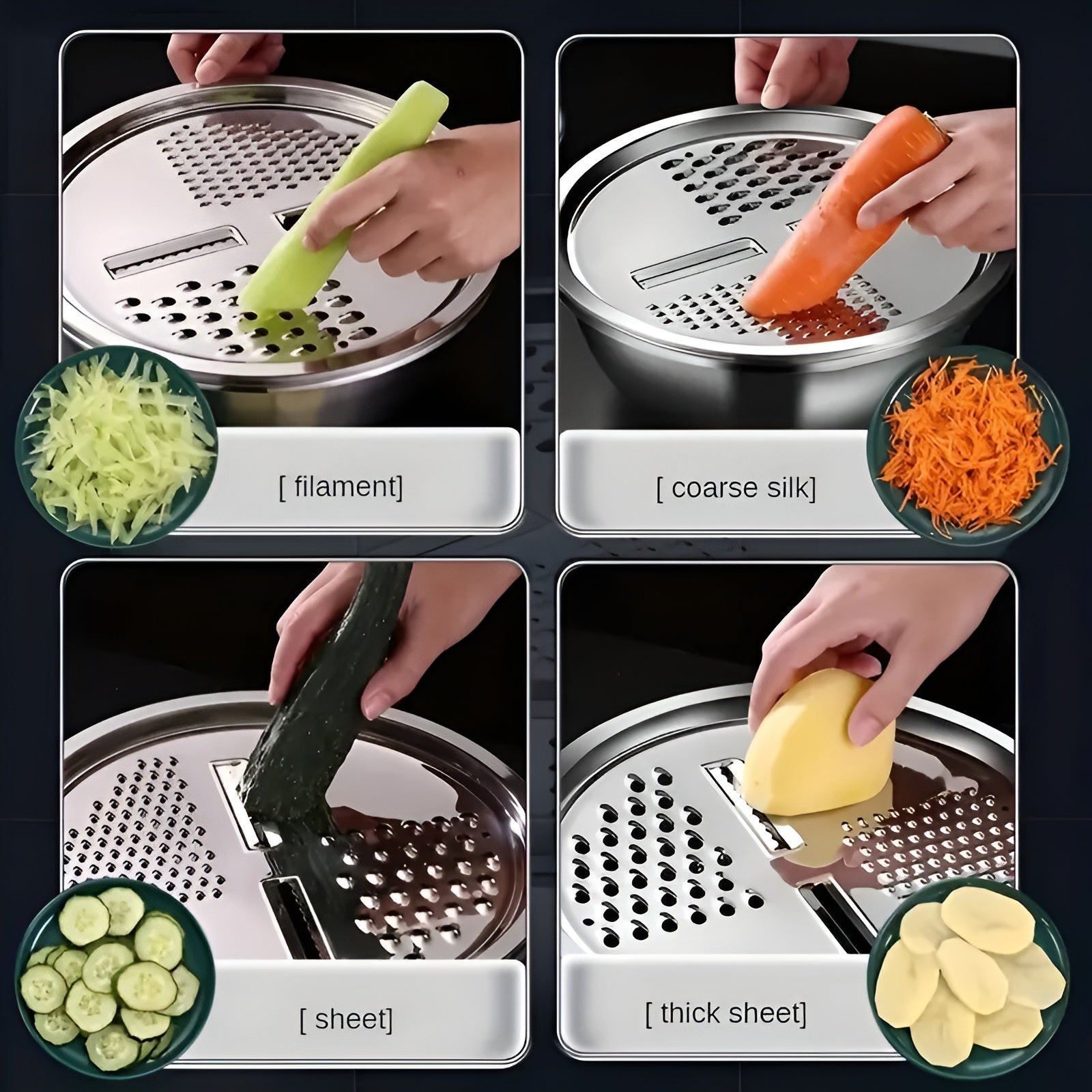 Stainless Steel Multipurpose Grater Bowl - Urban Stuff 2.0