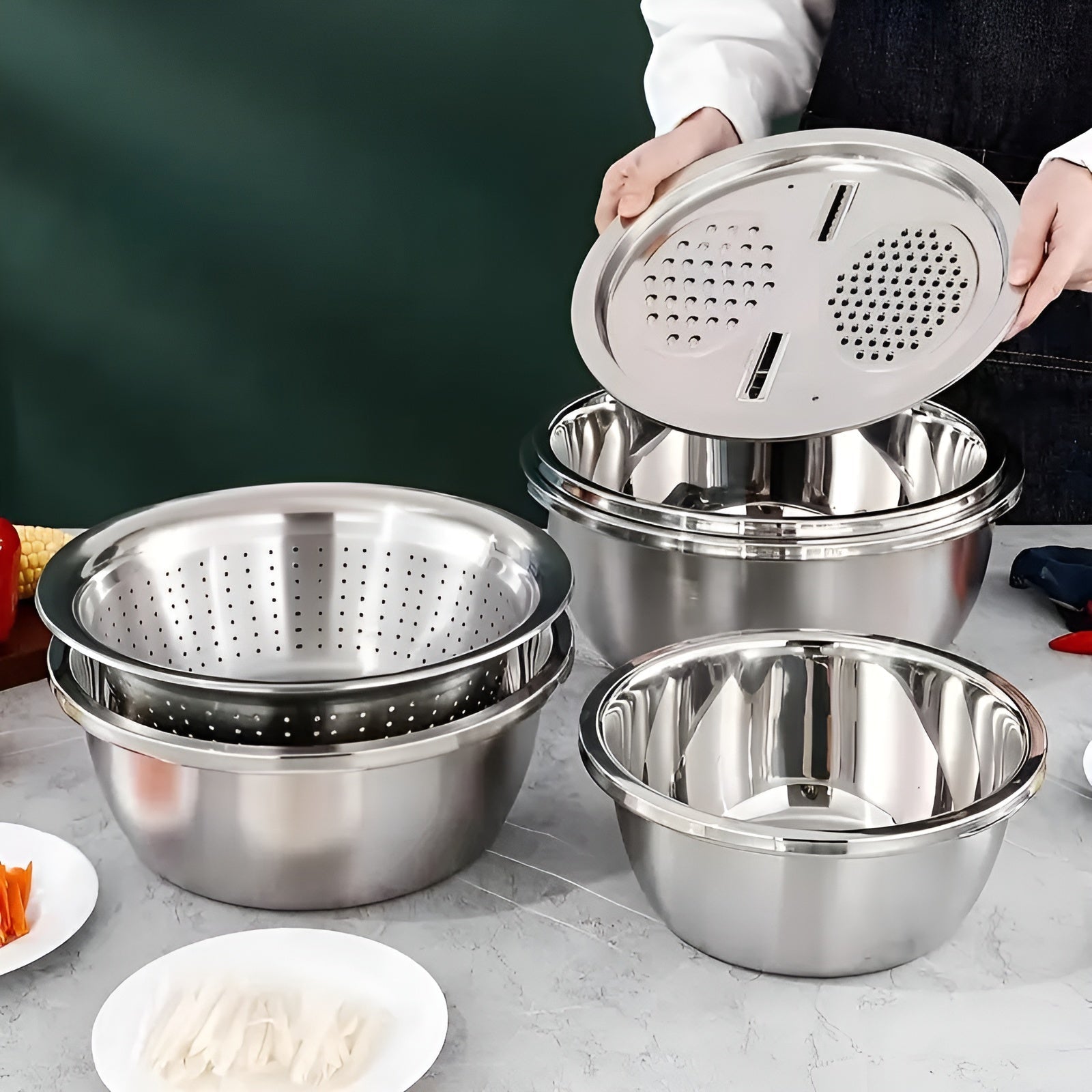 Stainless Steel Multipurpose Grater Bowl - Urban Stuff 2.0