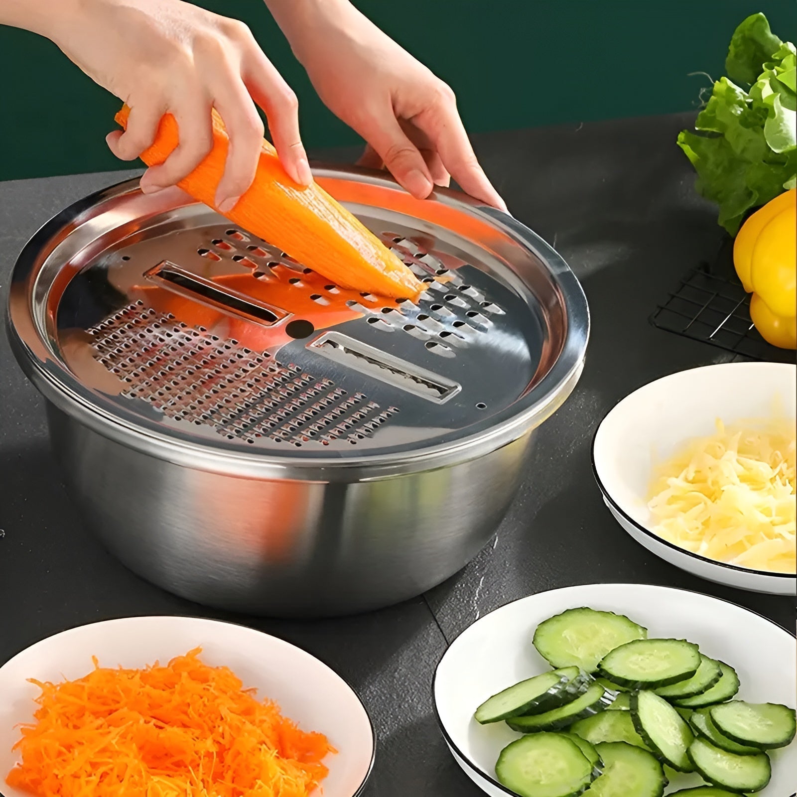Stainless Steel Multipurpose Grater Bowl - Urban Stuff 2.0