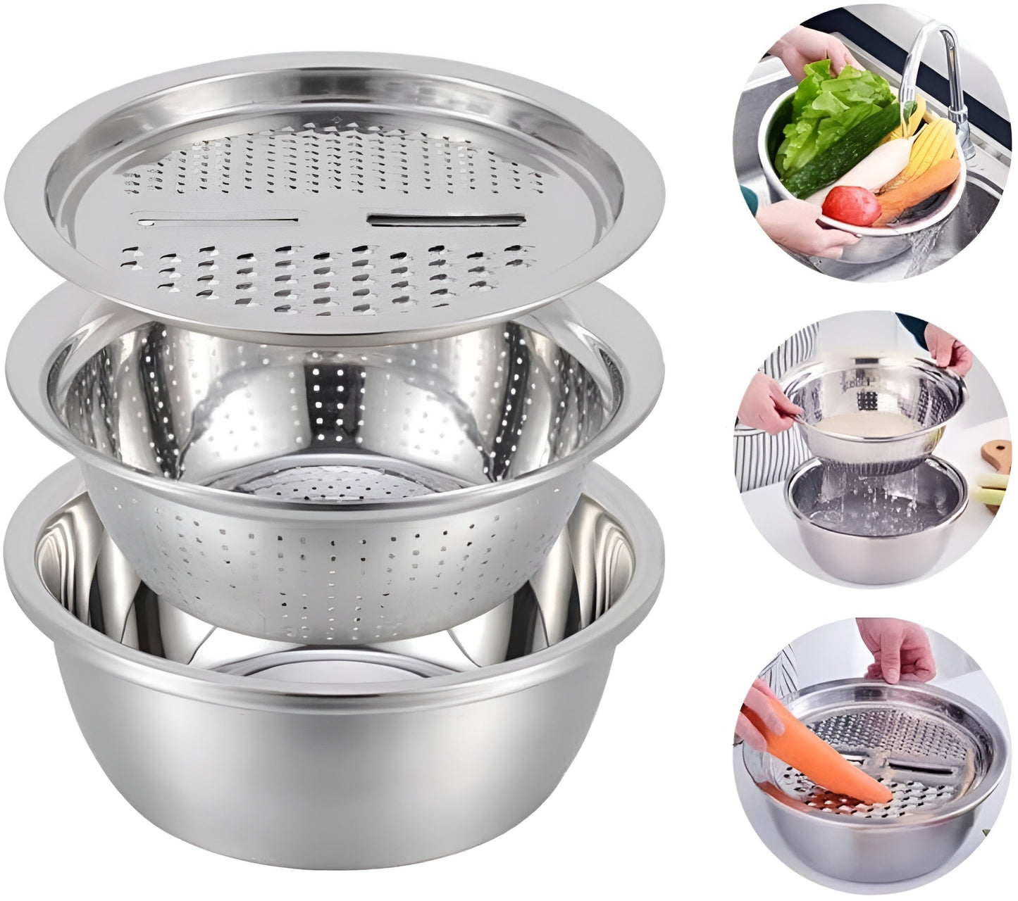 Stainless Steel Multipurpose Grater Bowl - Urban Stuff 2.0