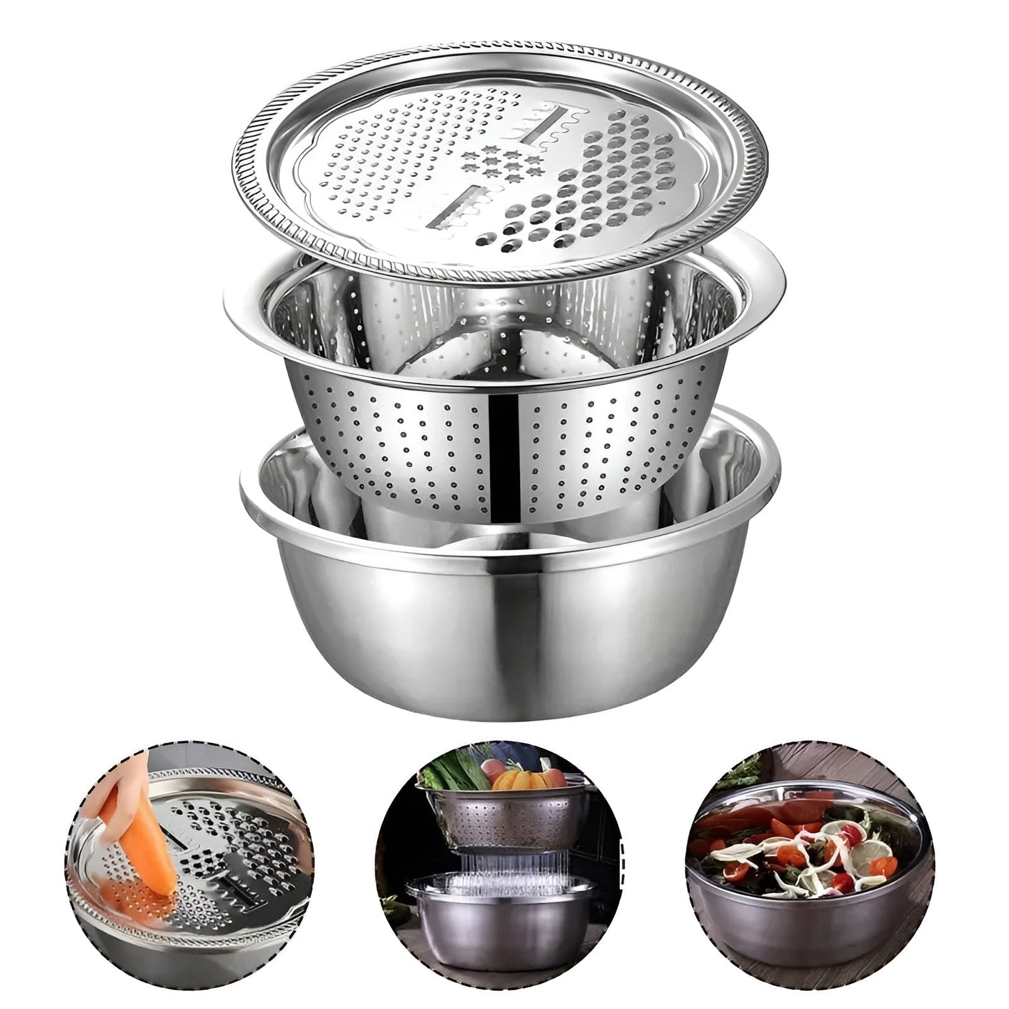 Stainless Steel Multipurpose Grater Bowl - Urban Stuff 2.0
